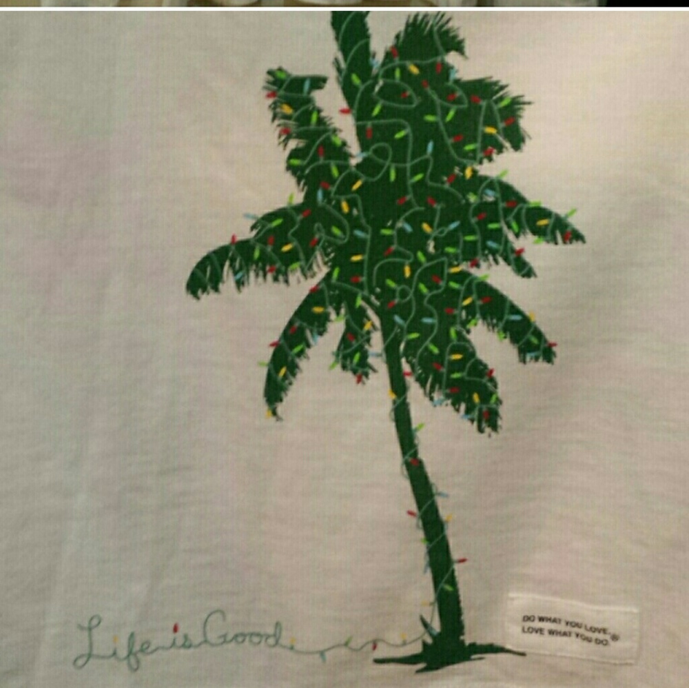 Life is Good ladies White Long Sleeve V neck